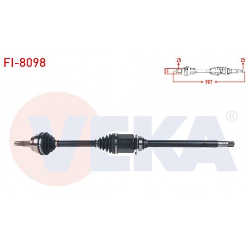 Ön Aks Sağ Uzun Komple Fiat Egea 1.6 Mjt
